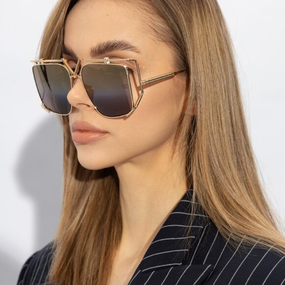 NEW VALENTINO V-LIGHT TITANIUM VALENTINO VLS-116A GREY SUNGLASSES - Picture 2 of 14